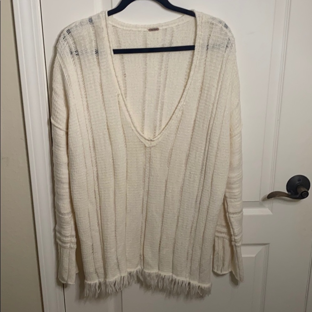 White Free People sweater